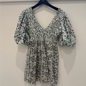 Floral Mini Dress with Puff Sleeves